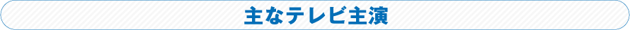 主なテレビ主演