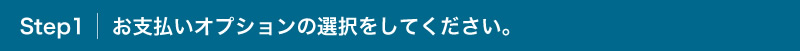 Step 1 お支払いオプションの選択をしてください